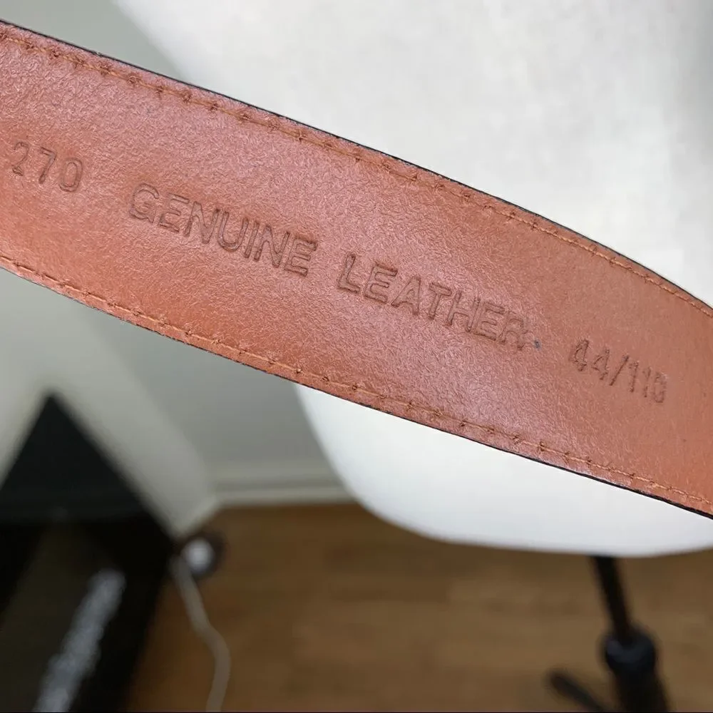Brown Leather and Western Fabric Belt w/Silver‎